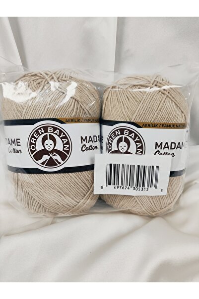 Ören Bayan MADAME COTTON Fir de tricotat manual bej (2 bucăți) - (Fir Amiguru...