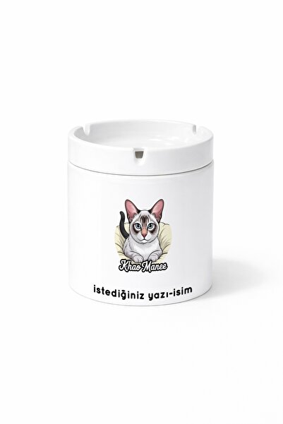 Kirbi Reklam Animal Khao Manee Thailand Cat Double Sided Printed Ash Tray Ash...