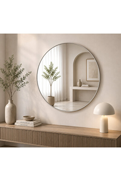 N.zone Luxury Modern Design Round Wall Mirror for Entryway Living Room and Be...