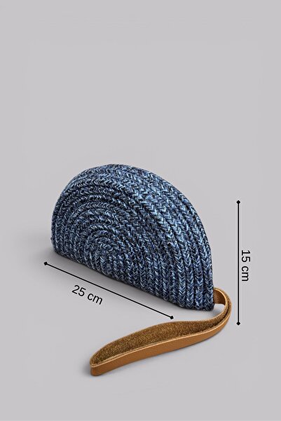 MaVaux Geantă clutch din răchită Midye – Design tricotat manual, Geantă de da...