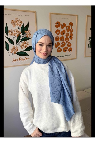 By Aheli Halka Desenli Modern pamuk şal