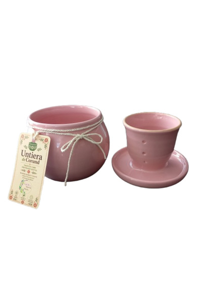 OEM French Saucepan - Corund Saucepan - pink, ceramic, handmade in Corund, Ro...