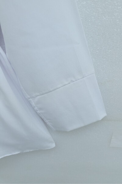 bellura Buckle Belted Cuff Sleeve Hidden Button Poplin Tunic