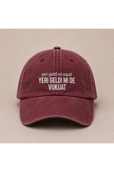 WeavedCo "Wherever You Go, Squat or Vukuat" Written Vintage Washed Cap Hat