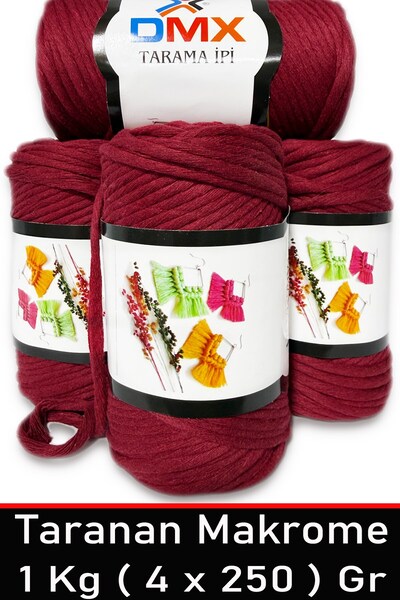 Diva İplik Sfoară de macrame Taranan de lux de 4 mm - Ață simplă - 1175 Roșu ...