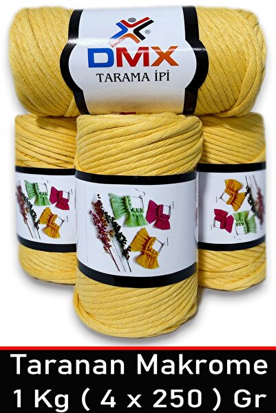 Diva İplik 4 mm Luxury Taranan Macrame Cord - Single Strand - 2123 Yellow