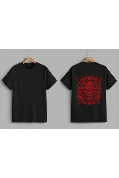 EFEVRA Samurai Katana Printed Oversize T-Shirt