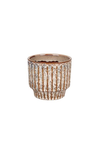 DecoDepot Ghiveci ceramic crem/maro, Hudson, 7.5x6 cm