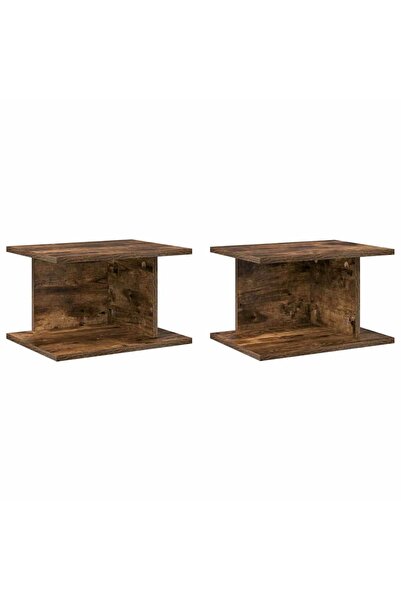 vidaxl Noptieră 2 pcs Stejar fumuriu 40 x 30 x 25 cm Lemn compozit