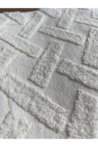 SAVESSA Ekru Striped Pattern 50X100 cm 100% Cotton Hand/Face Gift Dowery Gues...
