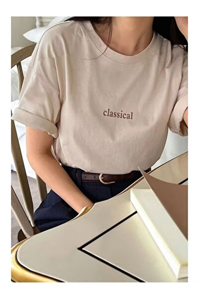 puolikuu Tricou unisex cu croială confortabilă, cu panglică și imprimeu dublu