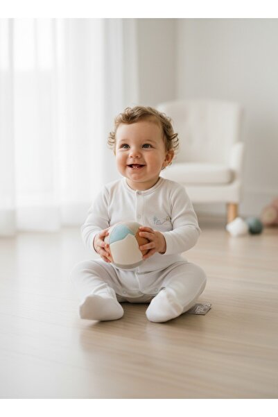 Nio Lua Baby Car Printed Cotton One-Piece Jumpsuit with Booties