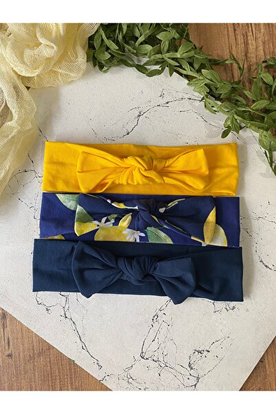 Miniko Butik Tavşan Kulak Penye Bebek Saç Bandı 3'lü
