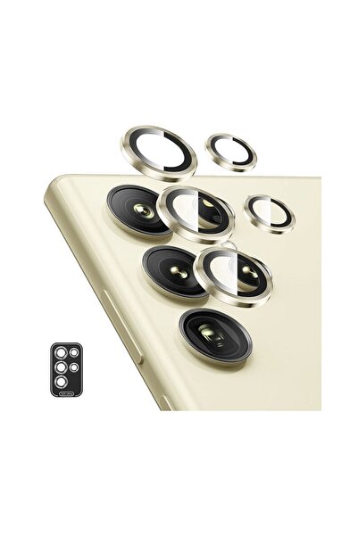 sscase Samsung Galaxy S25 Ultra 5G EKNAY Κρίκοι Προστασίας για Κάμερα Gold
