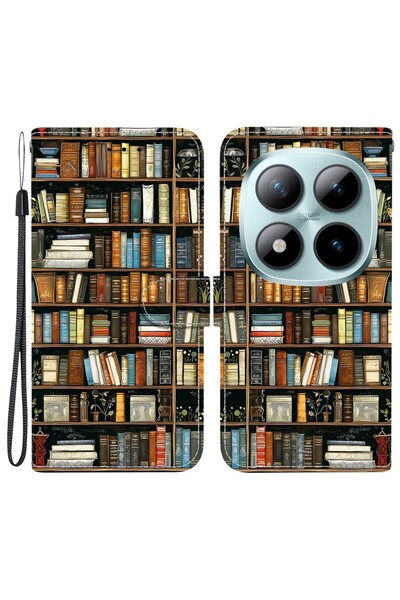 sscase Colored Drawing Θήκη Πορτοφόλι Bookshelf (Xiaomi Redmi Note 15 Pro 5G)