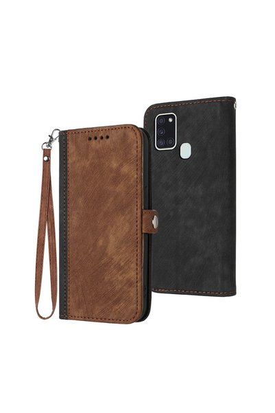 sscase Double Buckle Θήκη Πορτοφόλι Brown (Samsung Galaxy A21s)