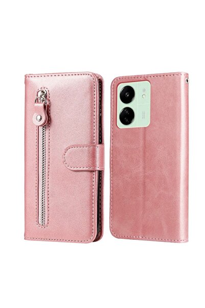 sscase Zipper Θήκη Πορτοφόλι Pink (Xiaomi Redmi 13C/Poco C65)