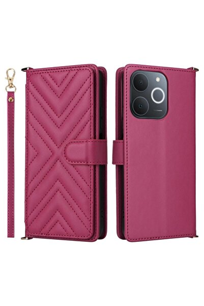 sscase Puff Lines Θήκη Πορτοφόλι Rose Red (Realme Note 70T 4G)