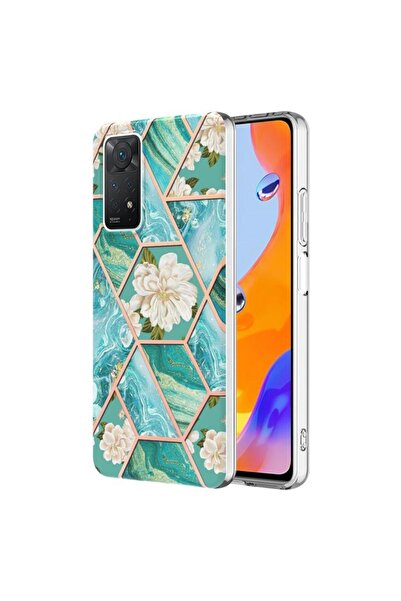 sscase Splicing Marble Σκληρή Θήκη Σιλικόνης Green Flower (Xiaomi Redmi Note ...