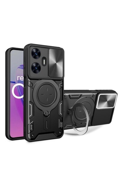 sscase Sliding Camshield Σκληρή Θήκη με Δαχτυλίδι Black (Realme C55)