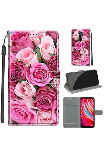 sscase Coloured Drawing Θήκη Πορτοφόλι Pink Rose (Xiaomi Redmi Note 8 Pro)