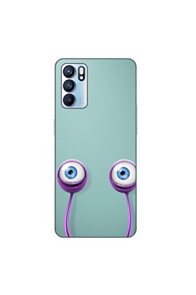 OEM Калъф, съвместим с Oppo Reno6 5G, силиконов гел TPU, с шарка  "Очи на охл...