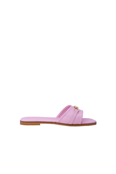 DİSPARİTA Women's Flat Slippers Genuine Leather Shoes