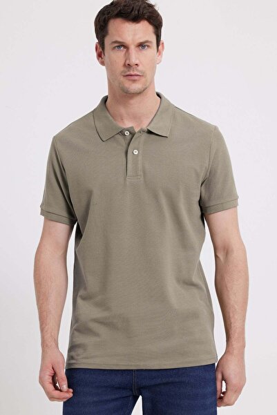Tudors Men's slim fit 100% cotton short sleeve polo collar mink t-shirt