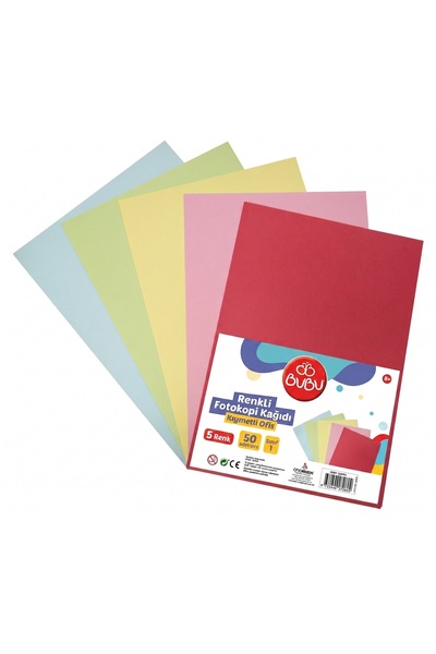Bubu Color Copy Paper A4 – 5 Colors – Pack of 50