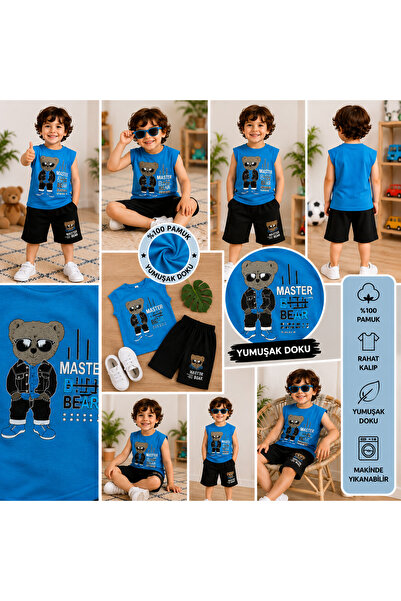 LGA COLLECTİONS Boy's Top and Bottom Set with Figures