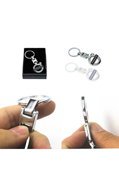 Volvo Breloc premium din oțel inoxidabil, cu logo în relief – Cutie cadou elegantă pentru fani – 26015