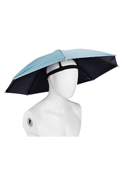 DAMUR Head Umbrella, Diameter 69 cm, Elastic Headband, UV/Rain Protection, Li...