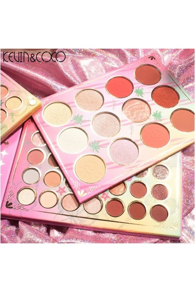 The Hub Paletă Farduri Kevin&Coco 117 Culori cu Blush și Iluminator, 4 Straturi Rotative, Multicolor