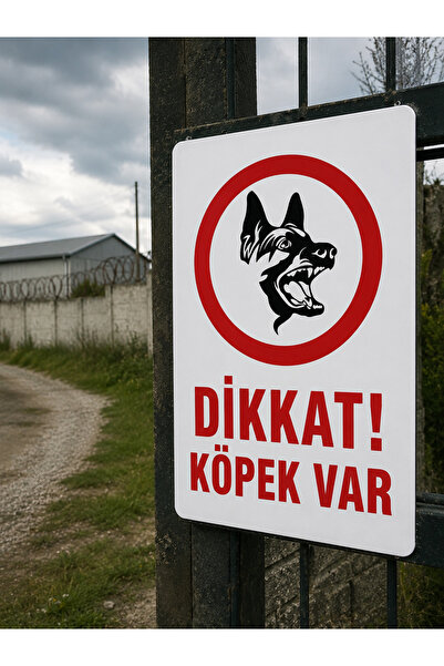 ünalgrup Caution Dog Present Warning Sign 25X35 cm Dekota Pvc Warning Sign Fa...