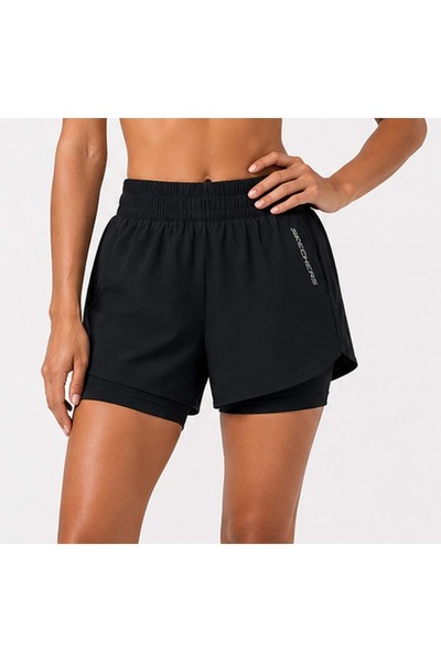 SKECHERS S2610155 W Coll. 4 Inch 2 In 1 Short Taytlı Kadın Şort SİYAH