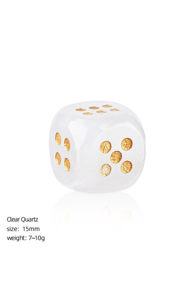 Choice11 15mm-1pc Clear Quartz 1pc Natural Stone Crystal Dice Beads Casual Bo...