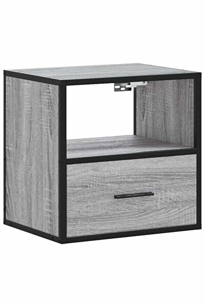 vidaxl Noptieră montată pe perete gri Sonoma 40x31x39,5 cm