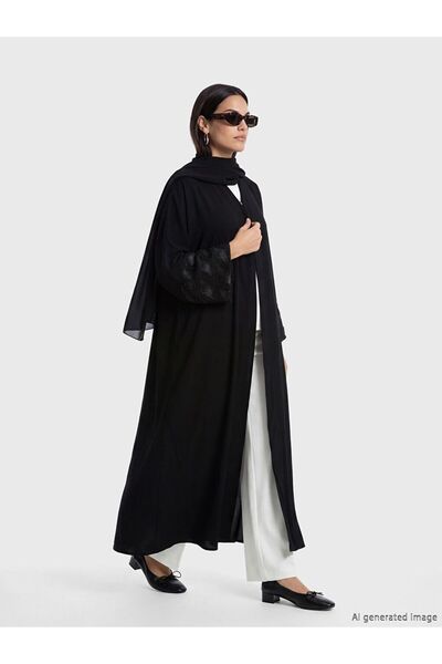 LC Waikiki LCW Modest Desenli Krep Kadın Ferace ve Şal