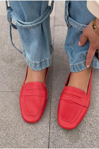 I Love Shoes Melniel Red Genuine Leather Women's Loafer