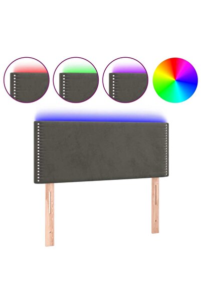 vidaxl LED headboard, dark grey, 90x5x78/88 cm, Velvet