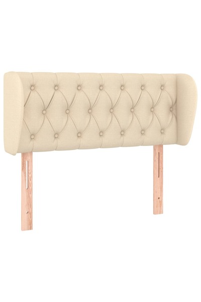 vidaxl Headboard with wings cream 93x23x78/88 cm textile