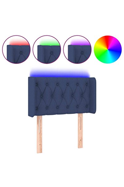 vidaxl LED headboard, blue, 83x16x78/88 cm, textile