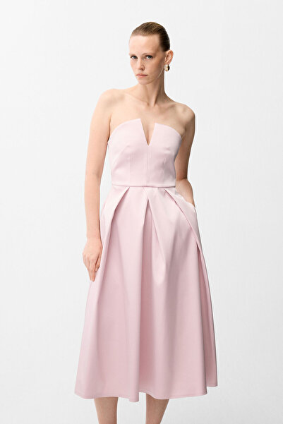 adL Pembe Straplez Elbise