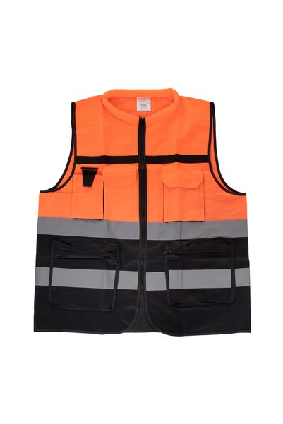 DARO Vesta reflectorizanta cu buzunare, portocaliu-negru.