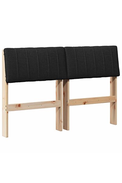 vidaxl Tăblie tapițată Negru 120 cm Lemn de pin masiv