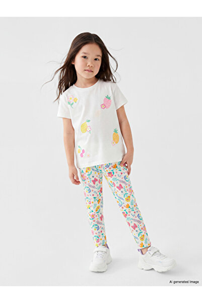 LC Waikiki Girls' Floral and Butterfly Embroidered Leggings from Uzg Store fo...