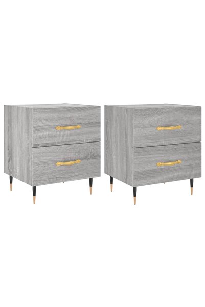 vidaxl Noptiere, 2 buc., gri sonoma, 40x35x47,5 cm, lemn compozit