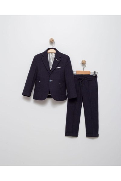 AYKİDSCLUP Boy's 2-Piece Black Suit - Jacket & Pants 4409-Ys