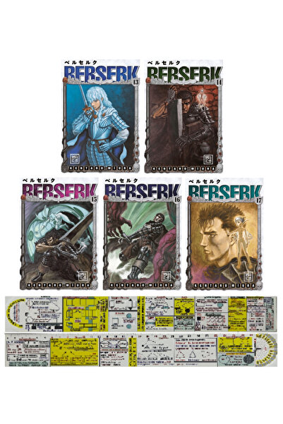 Destek Yayınları Berserk 13-14-15-16-17. Ciltler Manga Seti (Özel Cetvel ve M...