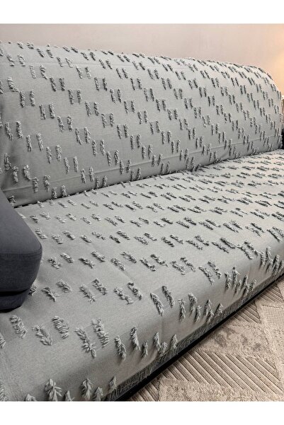 ŞENER HOME Husă pentru canapea extensibilă cu ciucuri, 100% bumbac, 175x215 cm